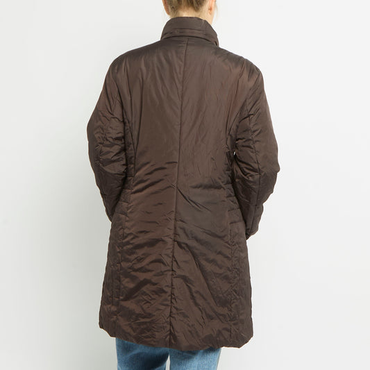 Padded Waterproof Long Jacket - UK 12