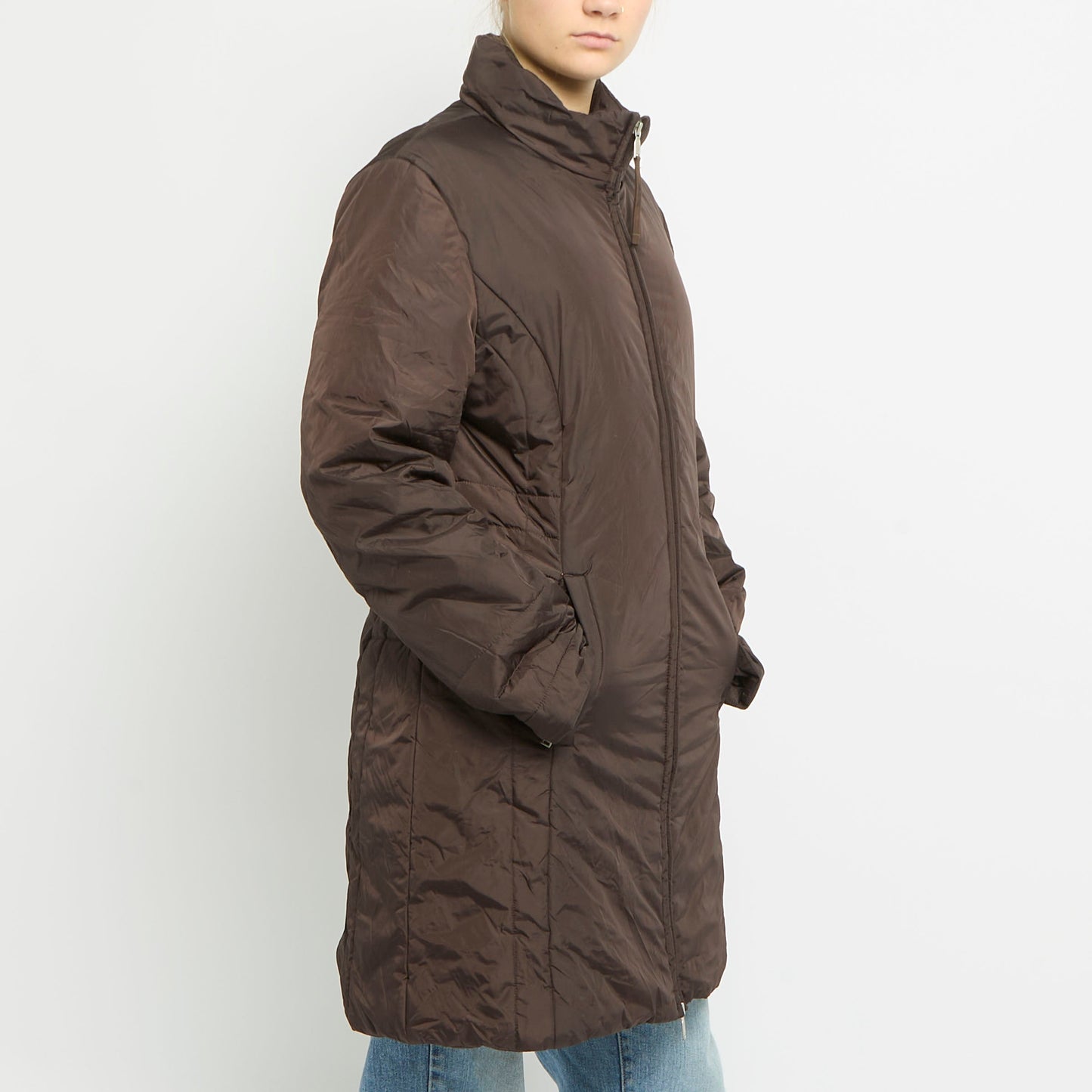 Padded Waterproof Long Jacket - UK 12