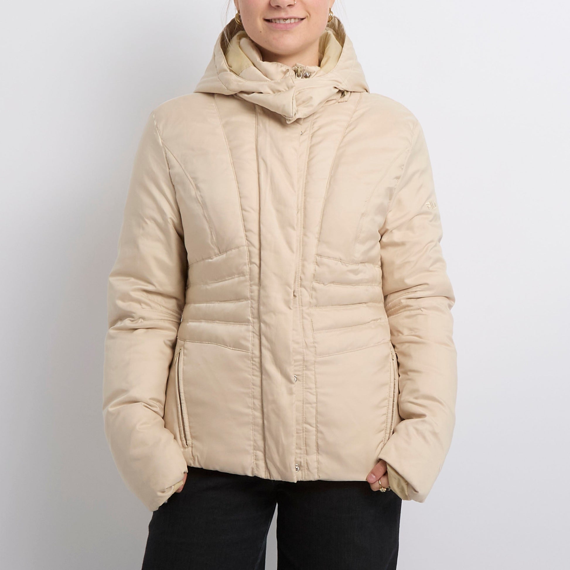 Fila Quilted Popper detail Puffa Jacket- UK 12