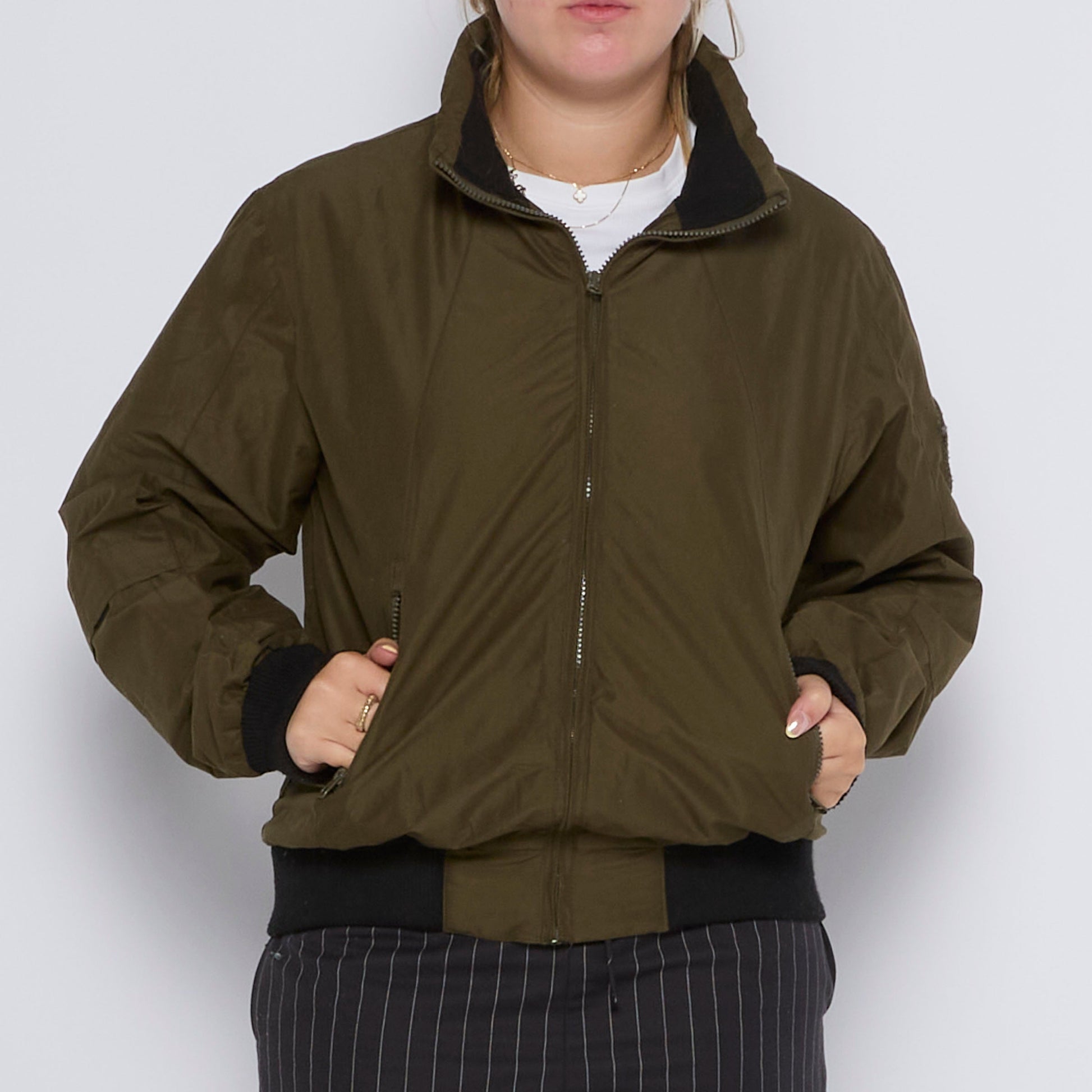 Full Zip Oversized Bomber Jacket - UK 12