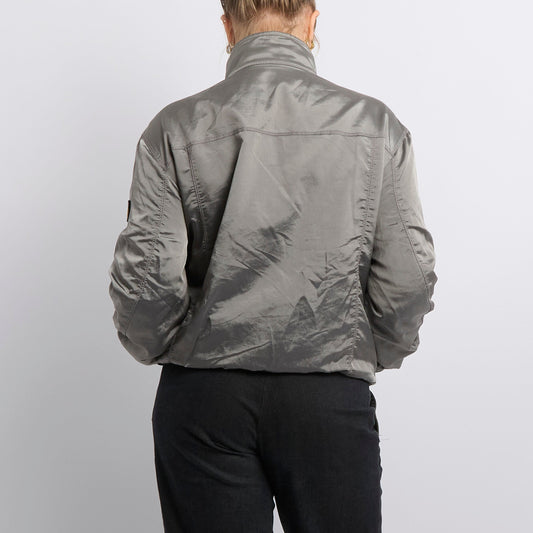 Metallic Polo Neck Bomber Jacket- UK 12