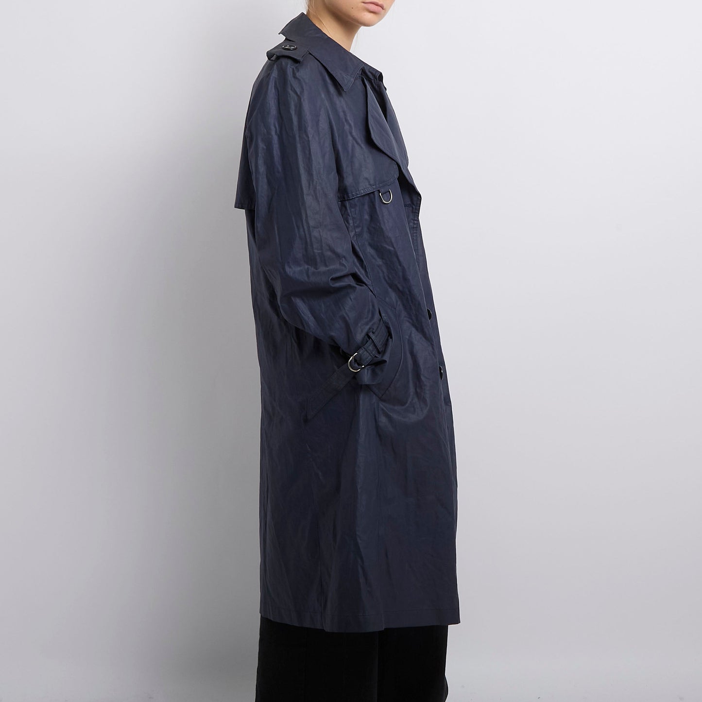 Buckle Detail Waterproof Trench Coat - UK 12