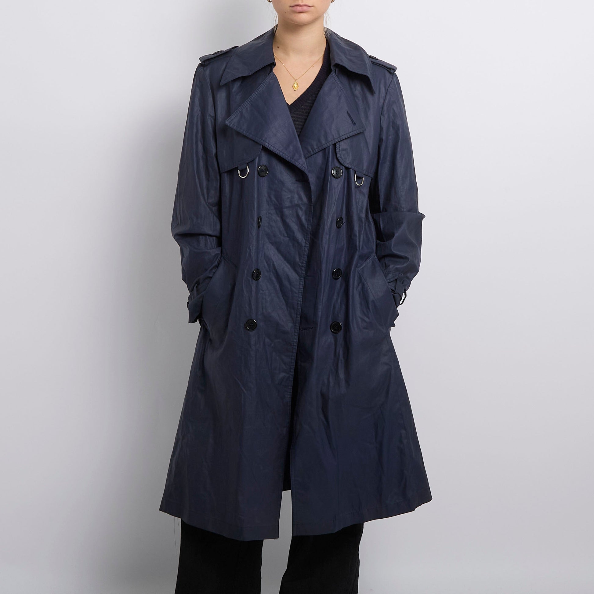 Buckle Detail Waterproof Trench Coat- UK 12