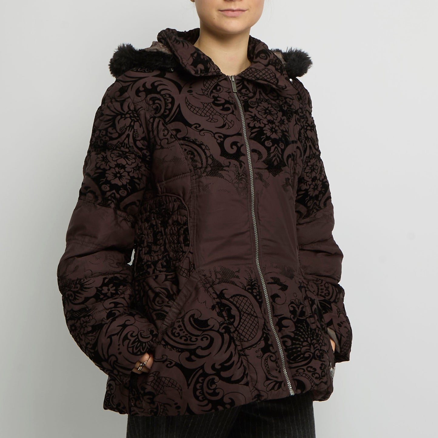 Desigual Embroidery Puffer Jacket - UK 12