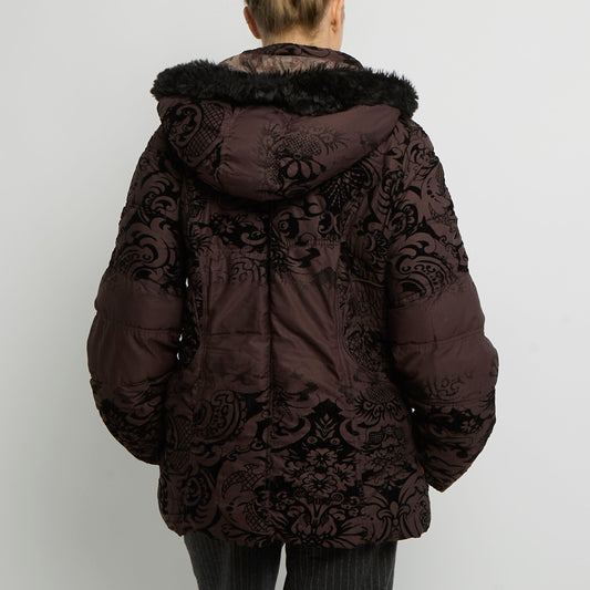 Desigual Embroidery Puffer Jacket - UK 12