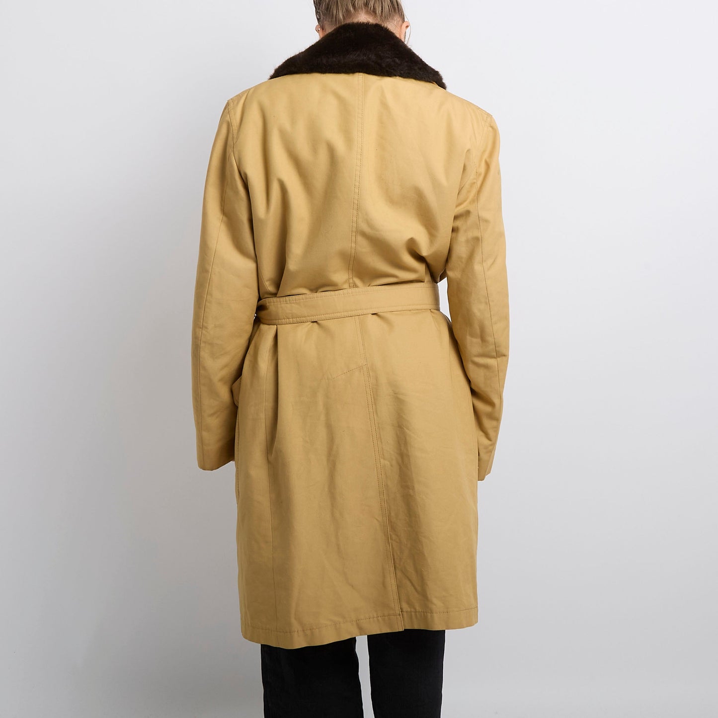 Fur Lined Heavyweight Trench Coat- UK 14