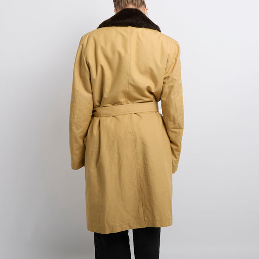 Fur Lined Heavyweight Trench Coat- UK 14