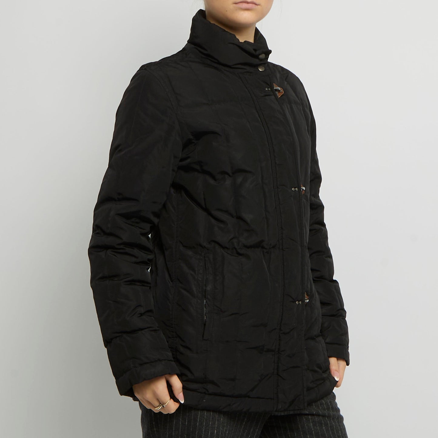 Clasp Detail Waterproof Jacket - UK 14