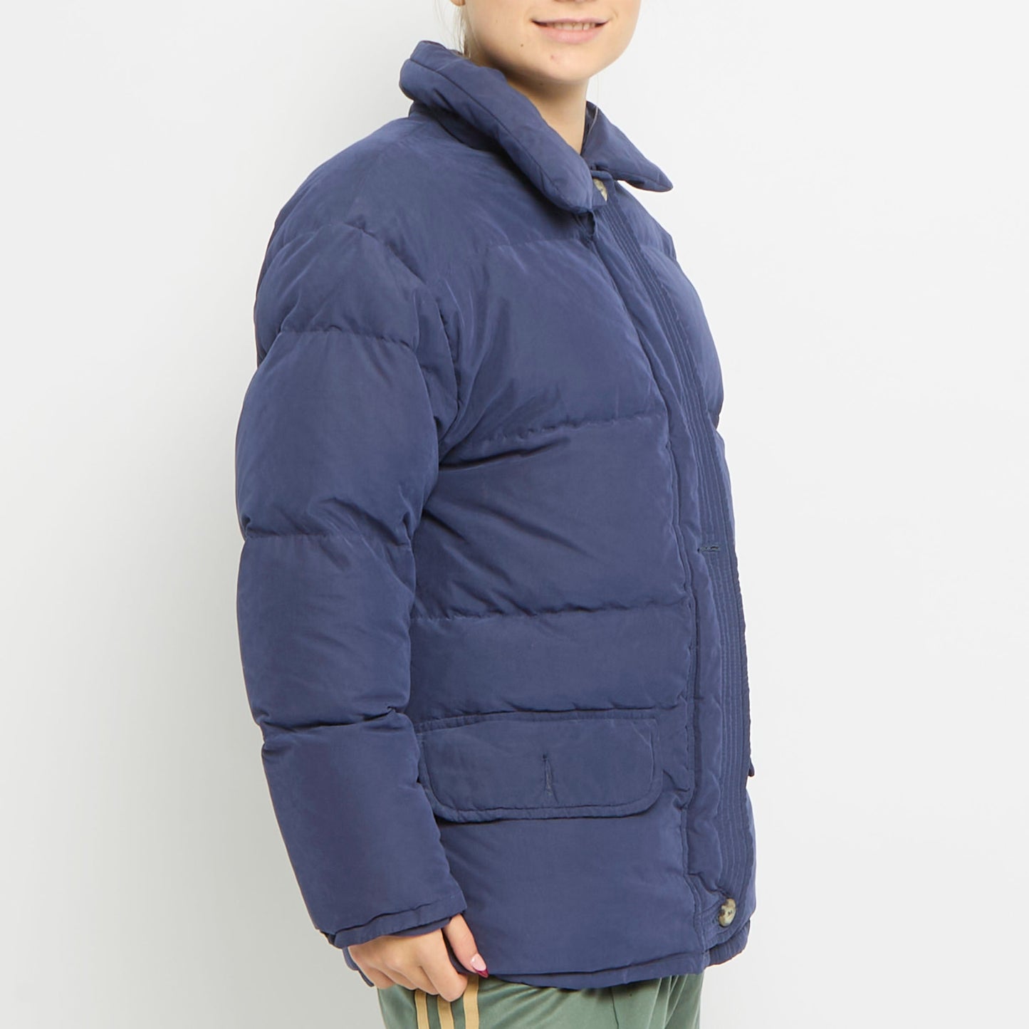 Heavy Padded Button Detail Puffa Jacket - UK 14