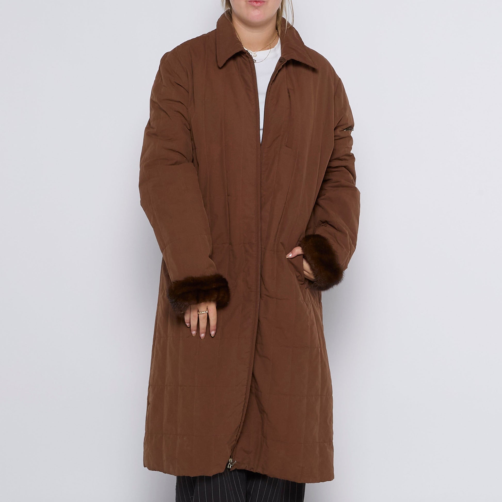 Trussardi Long Padded Overcoat - UK 14