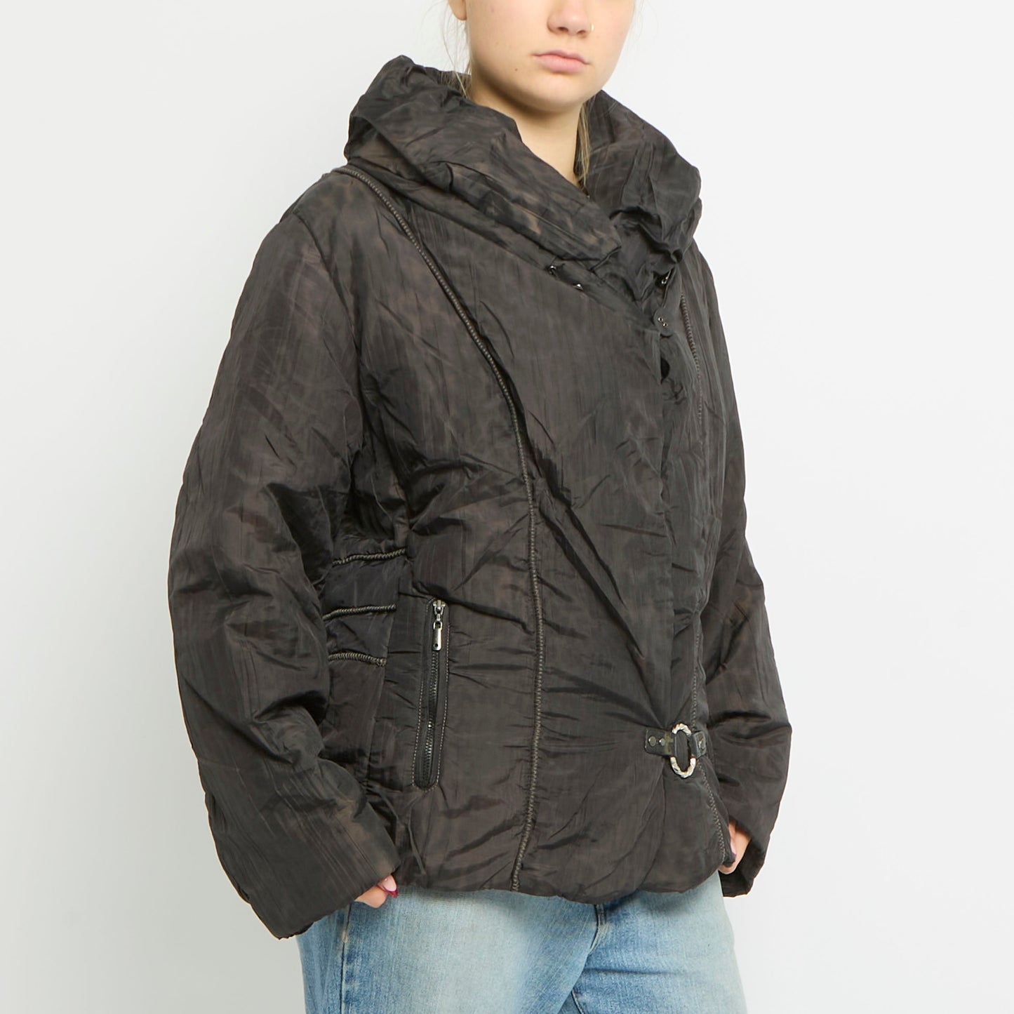 Light Padded Ring Detail Jacket - UK 14