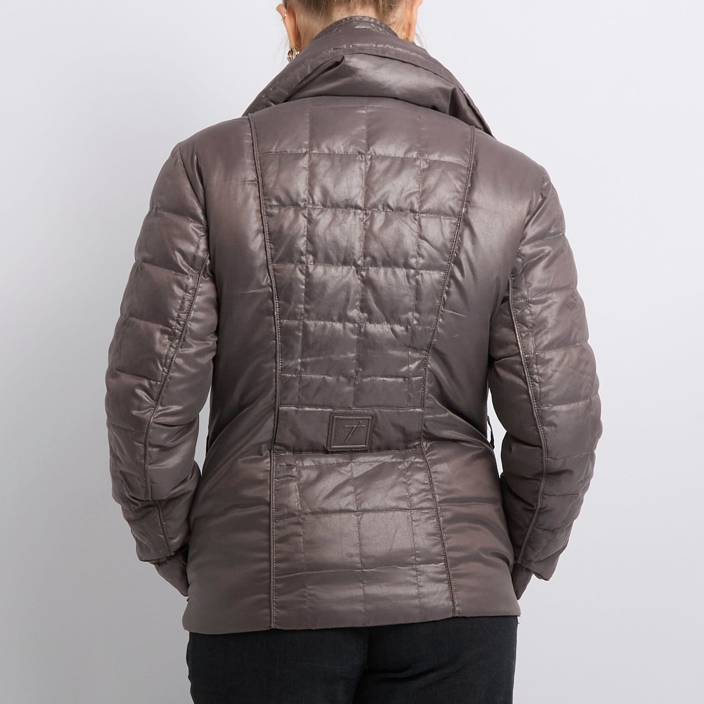 Shiney Oversized Collar Quilted Jacket- UK 14