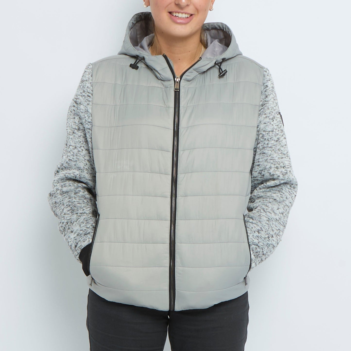 Guess Wool Sleeved Light Padded Jacket - UK 14