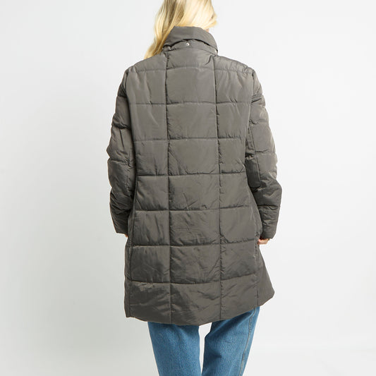 Tommy Hilfiger Long Puffer Coat With Popper Closures - UK 14