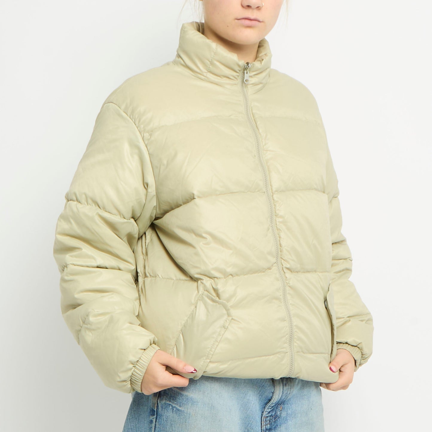 Shiney Material Puffer Jacket - UK 16