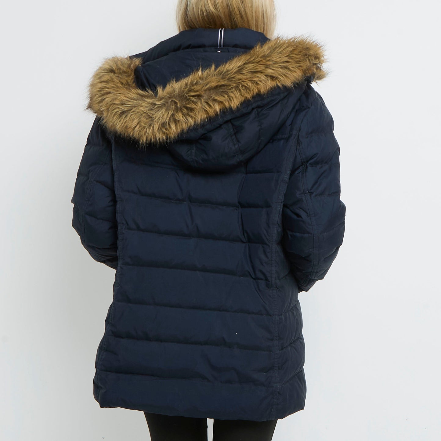 Tommy Hilfiger Fur Trim Hooded Padded Coat- UK 16