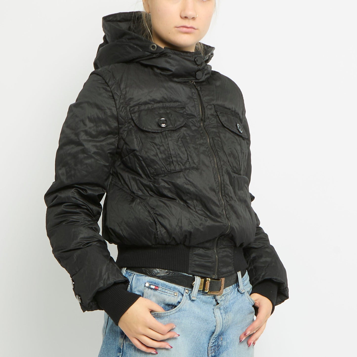 Detachable Arms Utility Style Fitted Jacket - UK 6