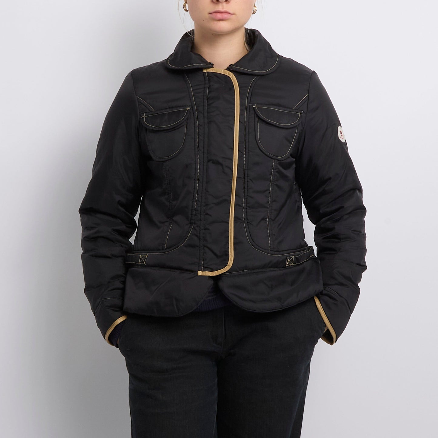 Contrast Stitch Quilted Fitted Jacket- UK 8