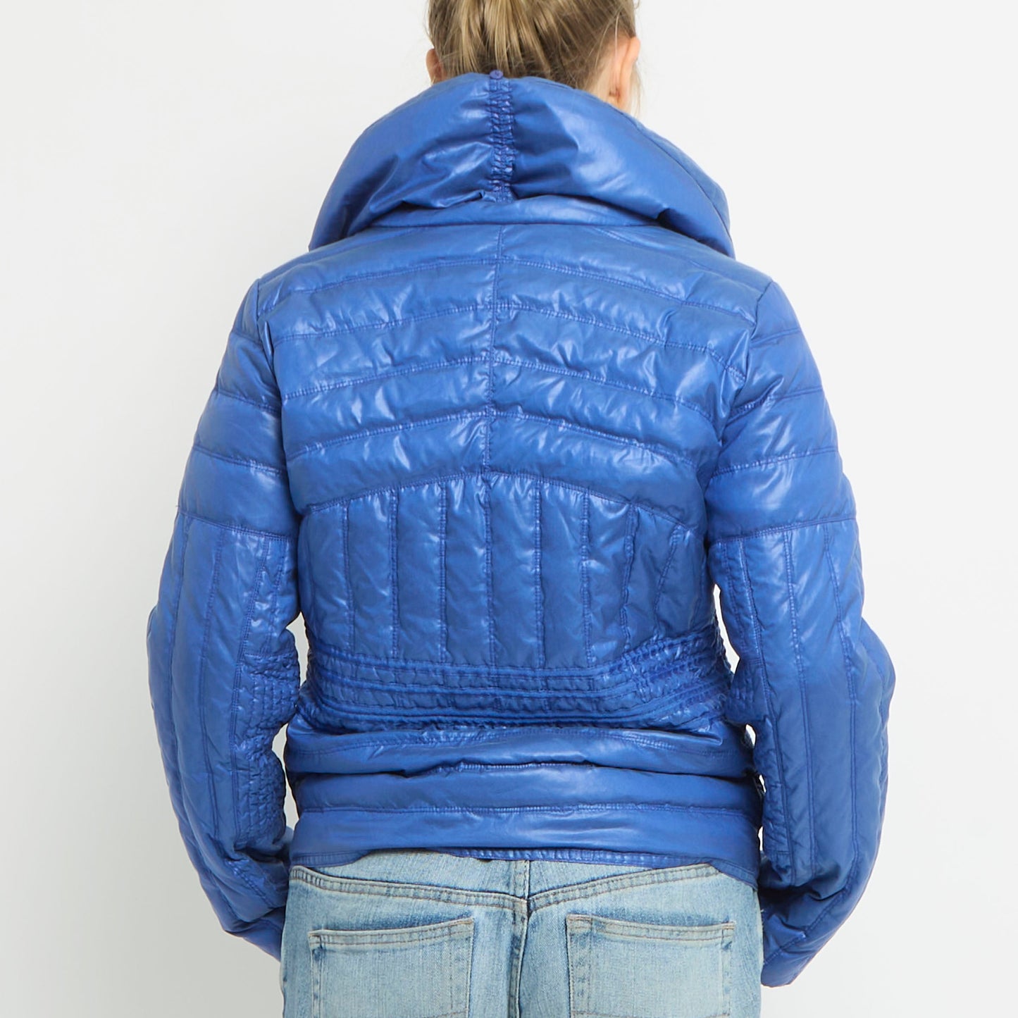 Hooded Quilted Embellished Jacket - UK 8