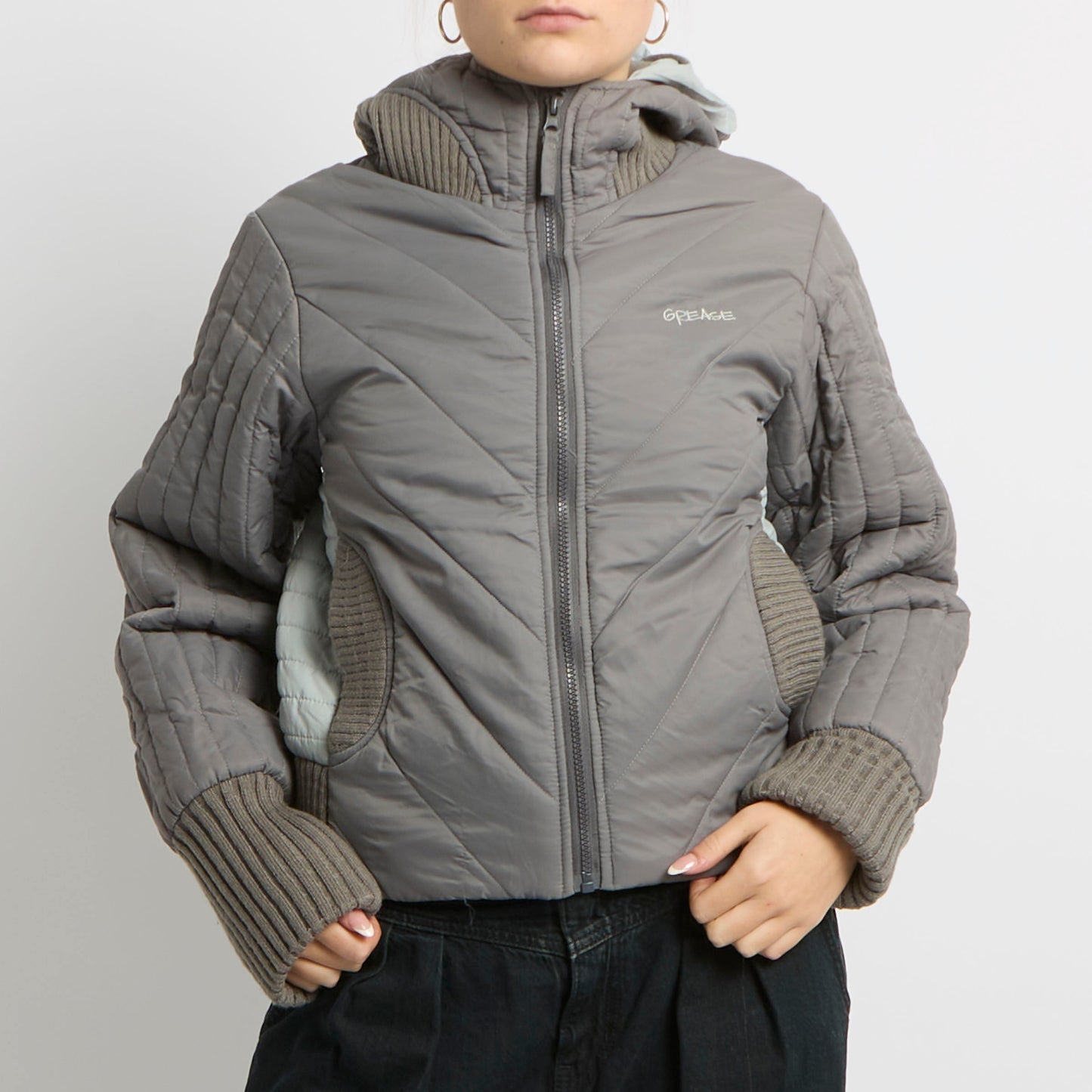 Cropped Fitted Hooded Jacket - UK 8