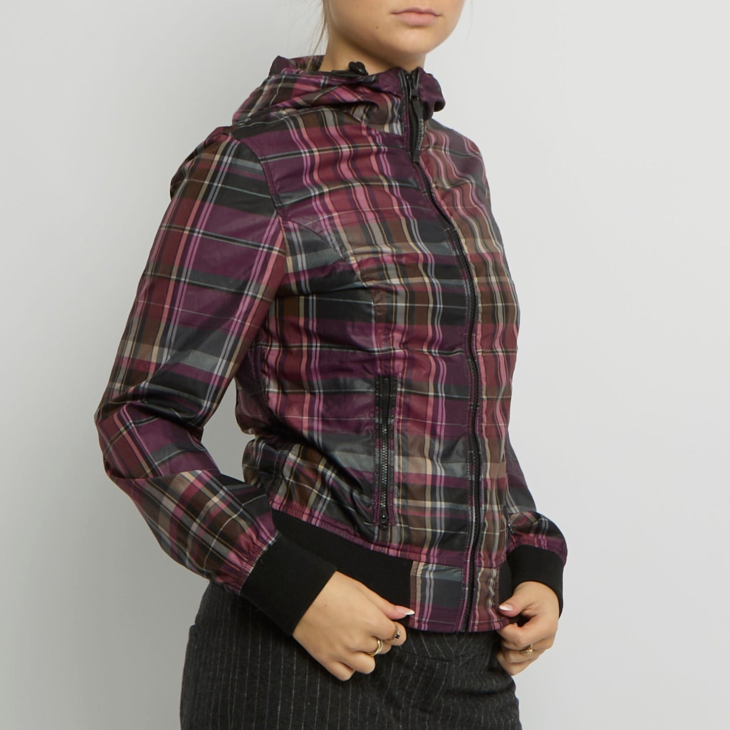 Tartan Lightweight Bomber Jacket - UK 8