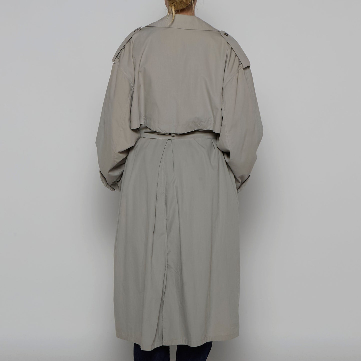 Double Breasted Belted Trench Coat - L