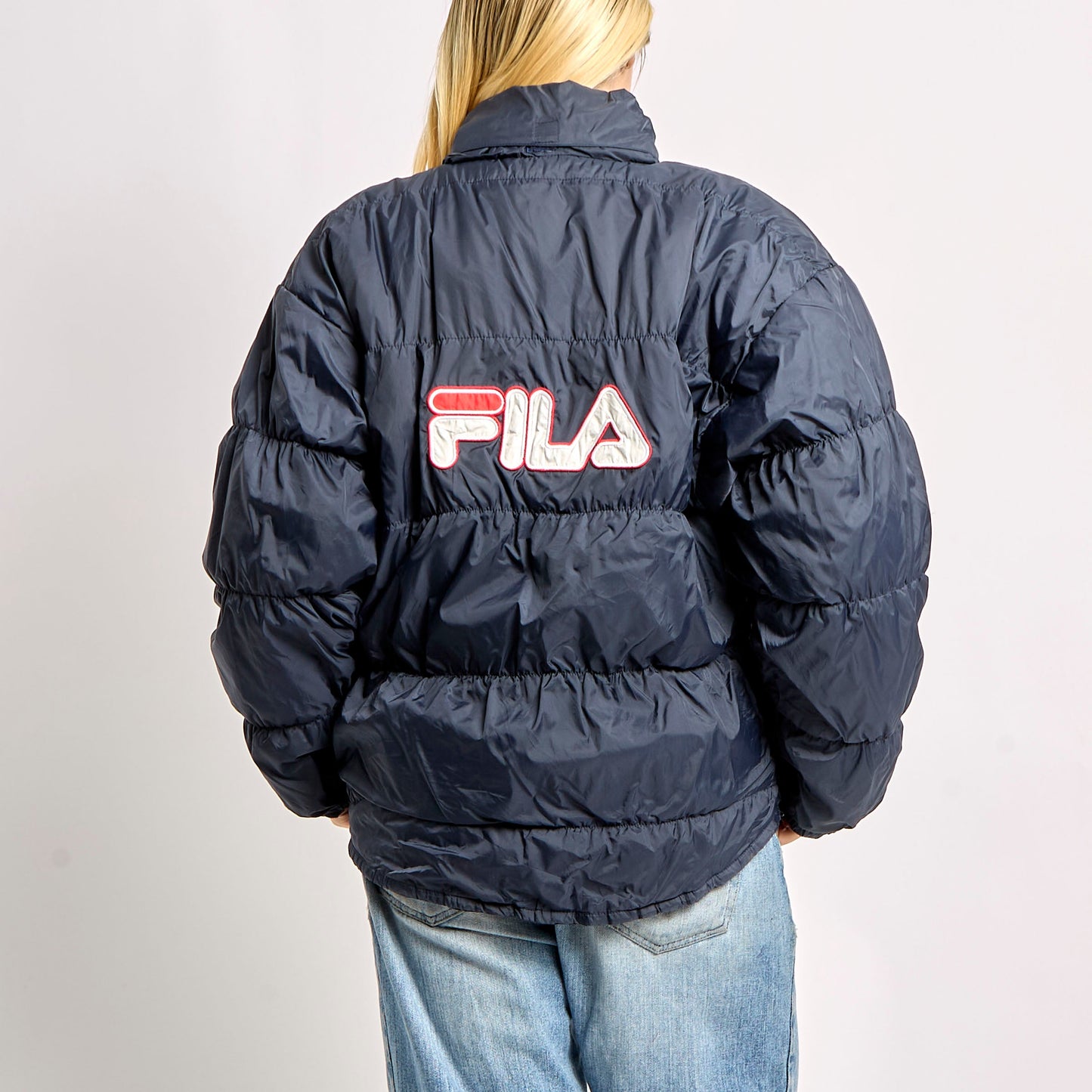 Fila Buttoned Puffer Coat With Front Pockets - L