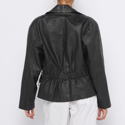 Leather Biker Jacket - M