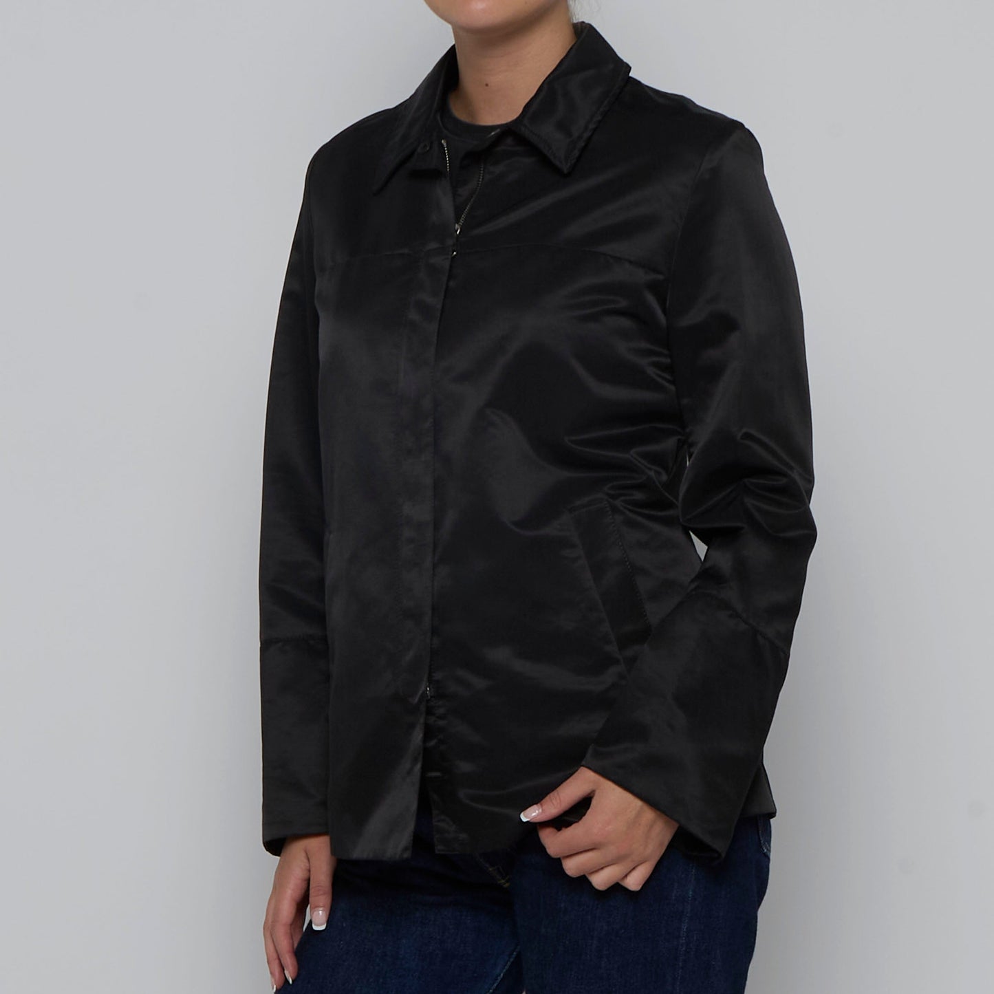 Max & Co Sateen Zip Up Jacket - M