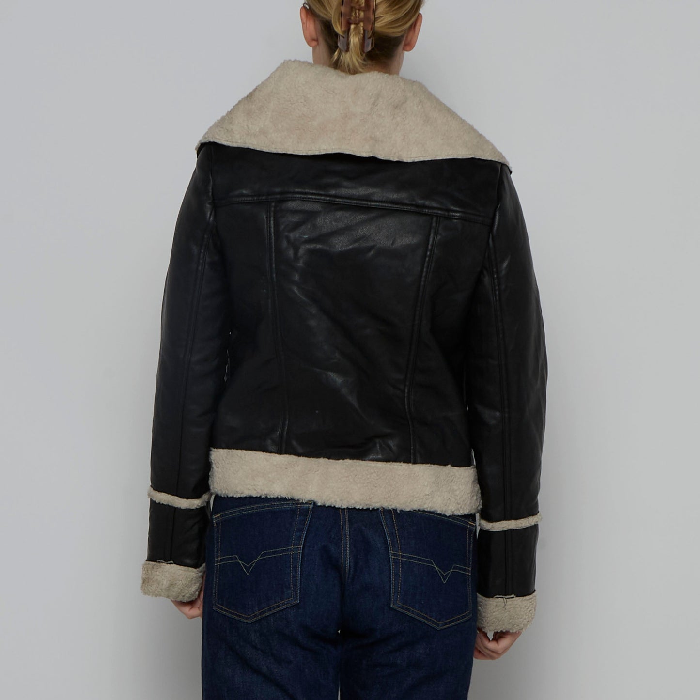 Faux Leather & Fur Jacket - S