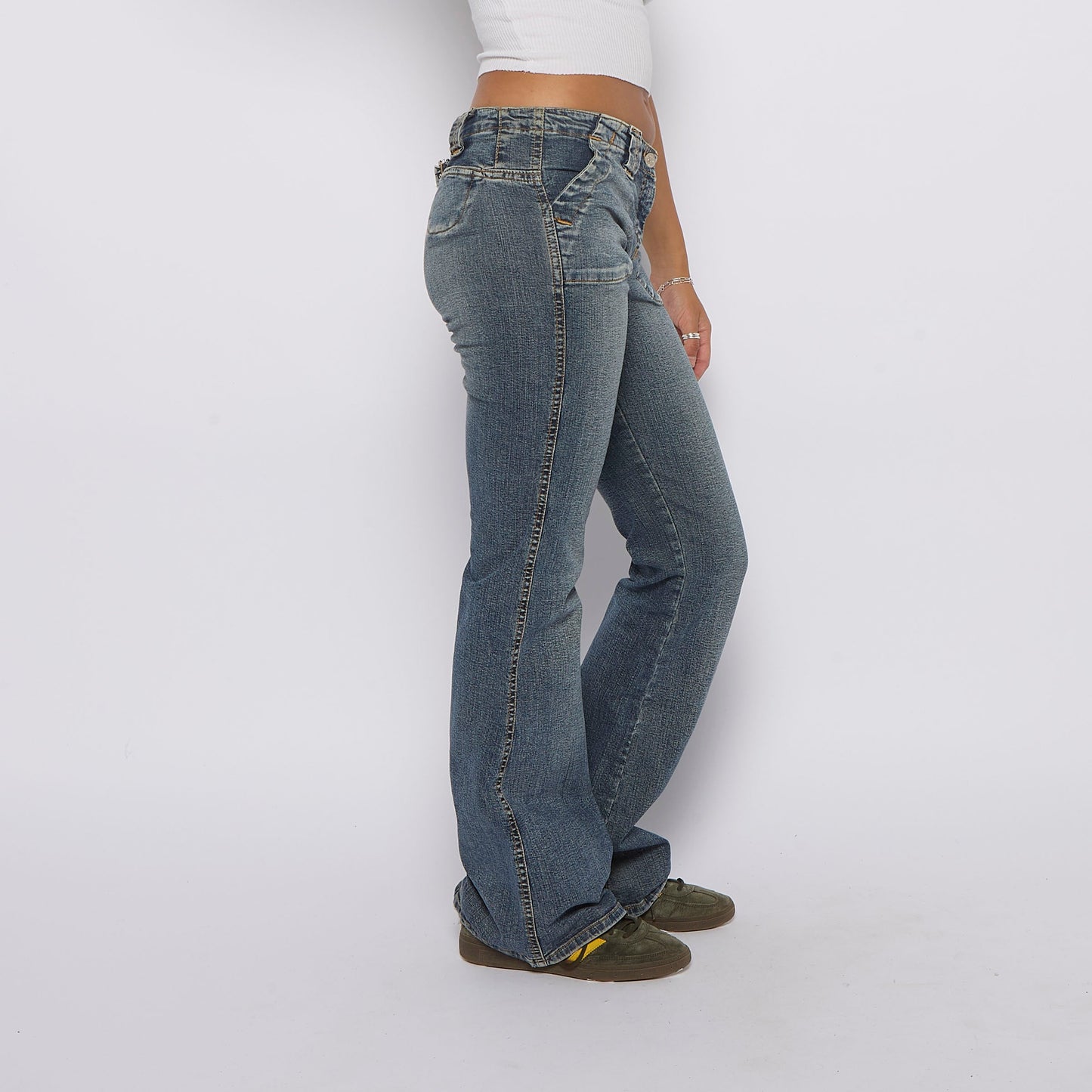 Low Waisted Straight Leg Jeans - W32" L31"