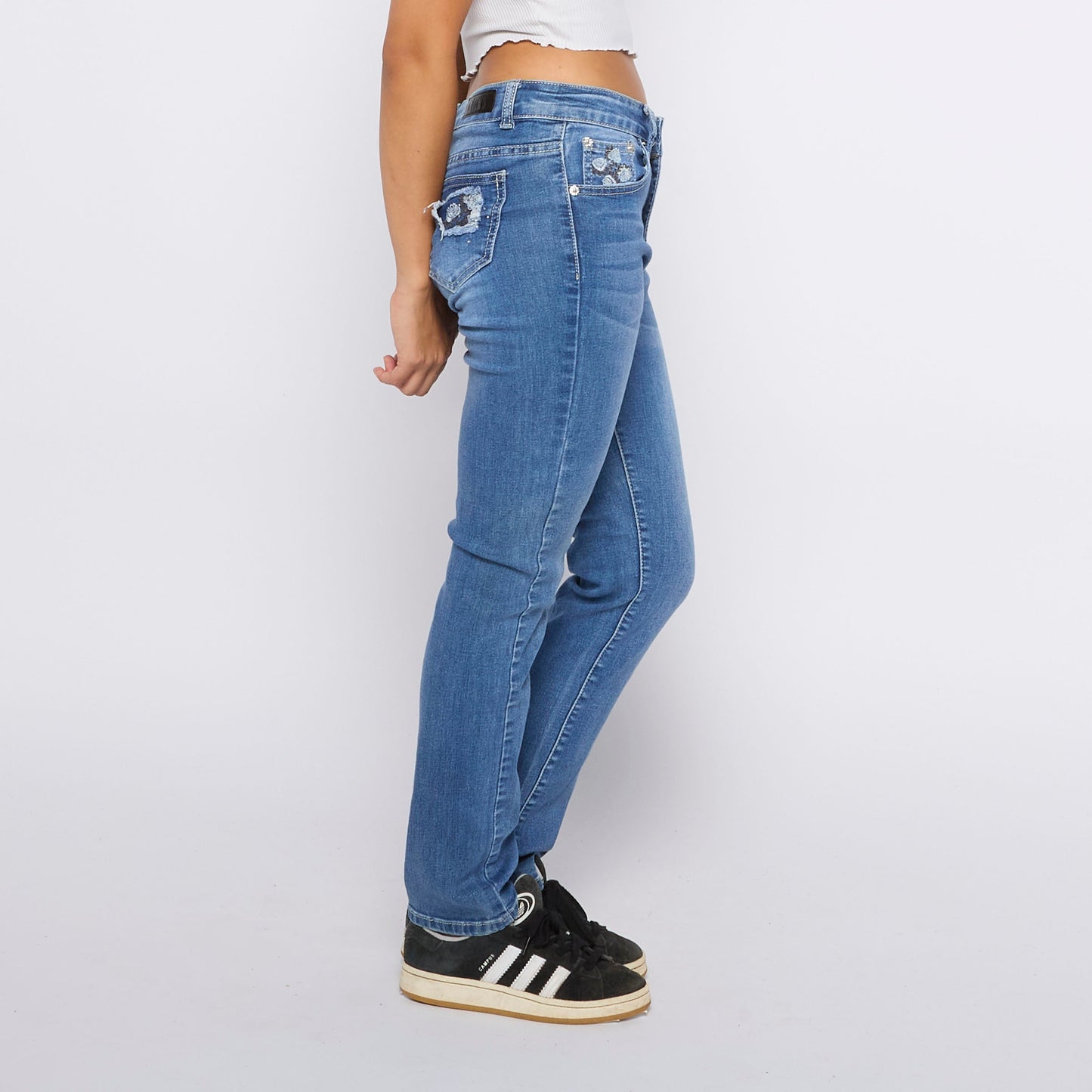 DKIN Embroidery  Straight Leg Jeans - UK 10