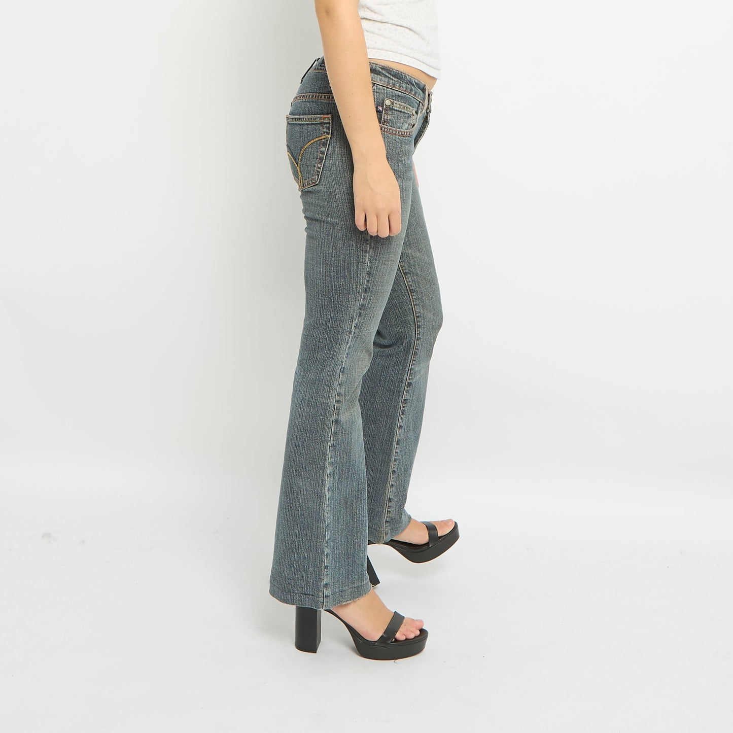 Mid Waist Flare Leg Jeans -UK 10