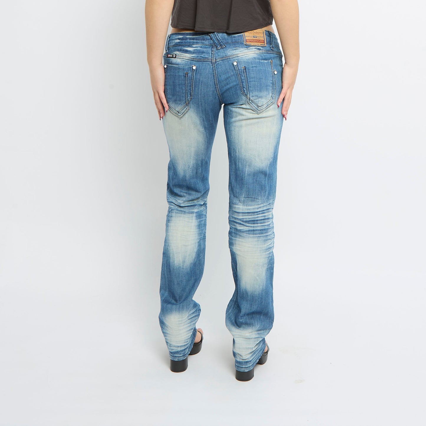 Diesel Straight Leg Washed Jeans - UK 10