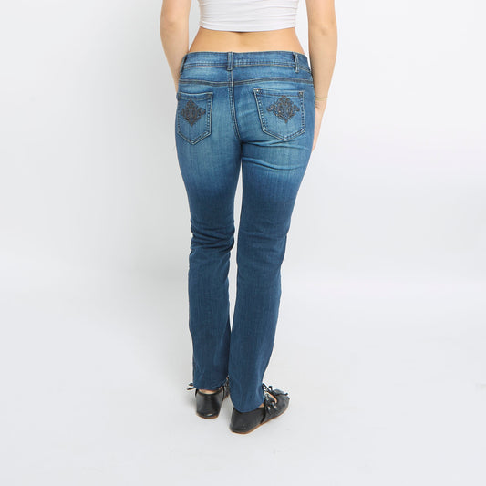 Embroidered Pocket Tapered Jeans - UK 10