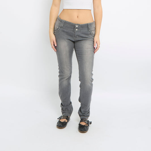 Diamante Detail Slim Fit Jeans - UK 10