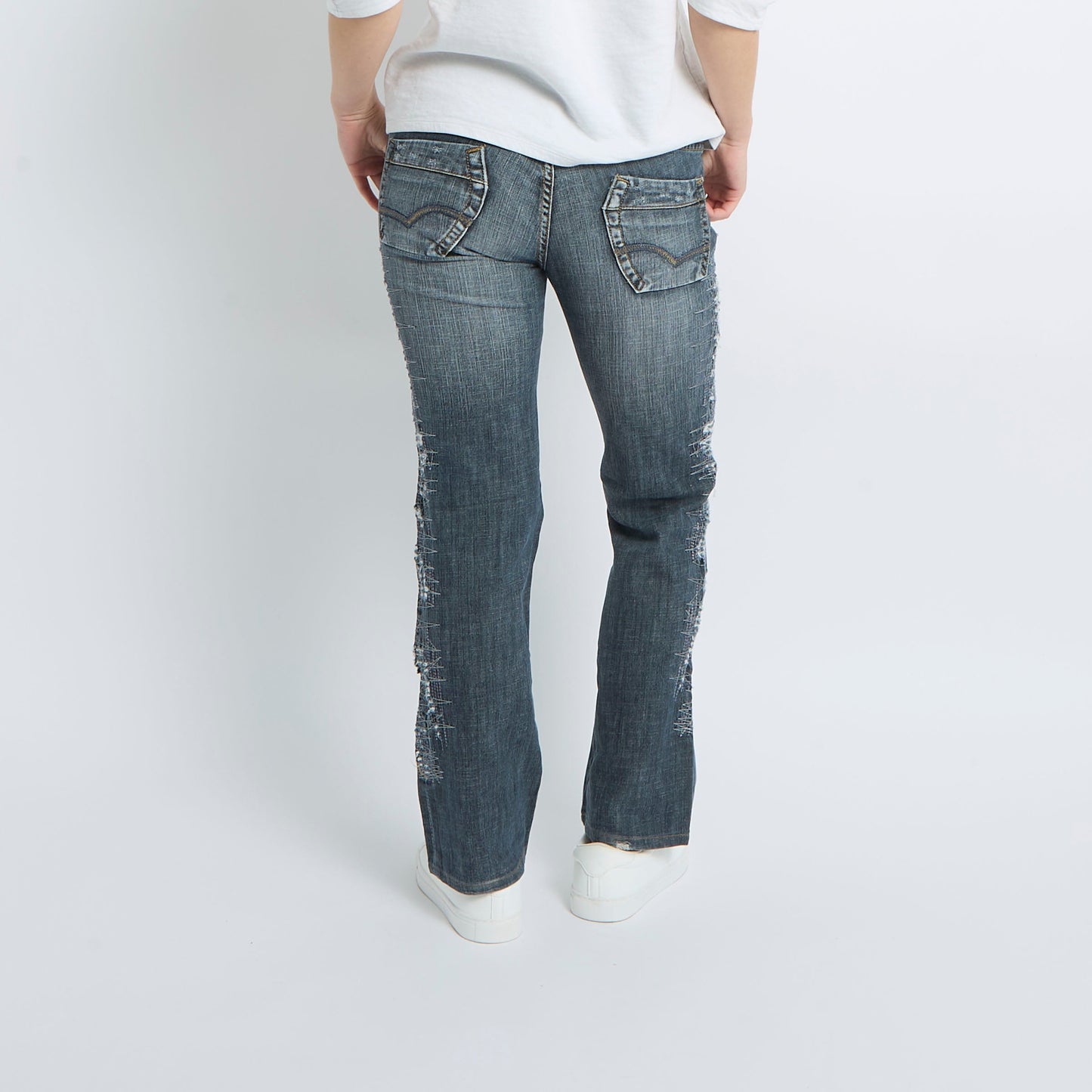 Distressed Straight Leg Jeans - UK 10