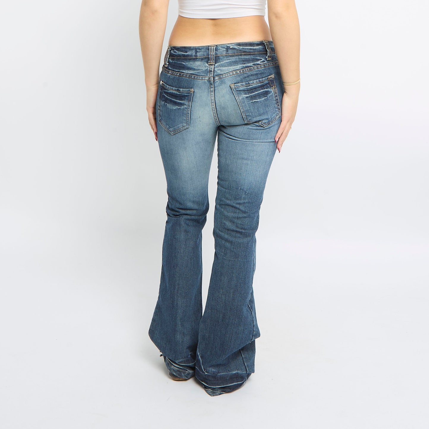 Low Waisted Flared Leg Jeans - UK 10