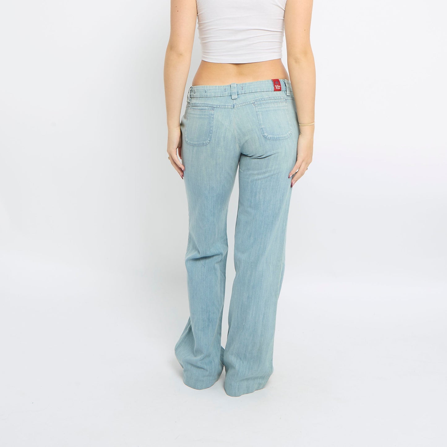 Light Wash Low Waist Straight Leg Jeans - UK 10