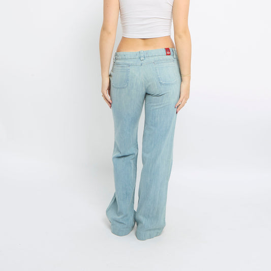 Light Wash Low Waist Straight Leg Jeans - UK 10