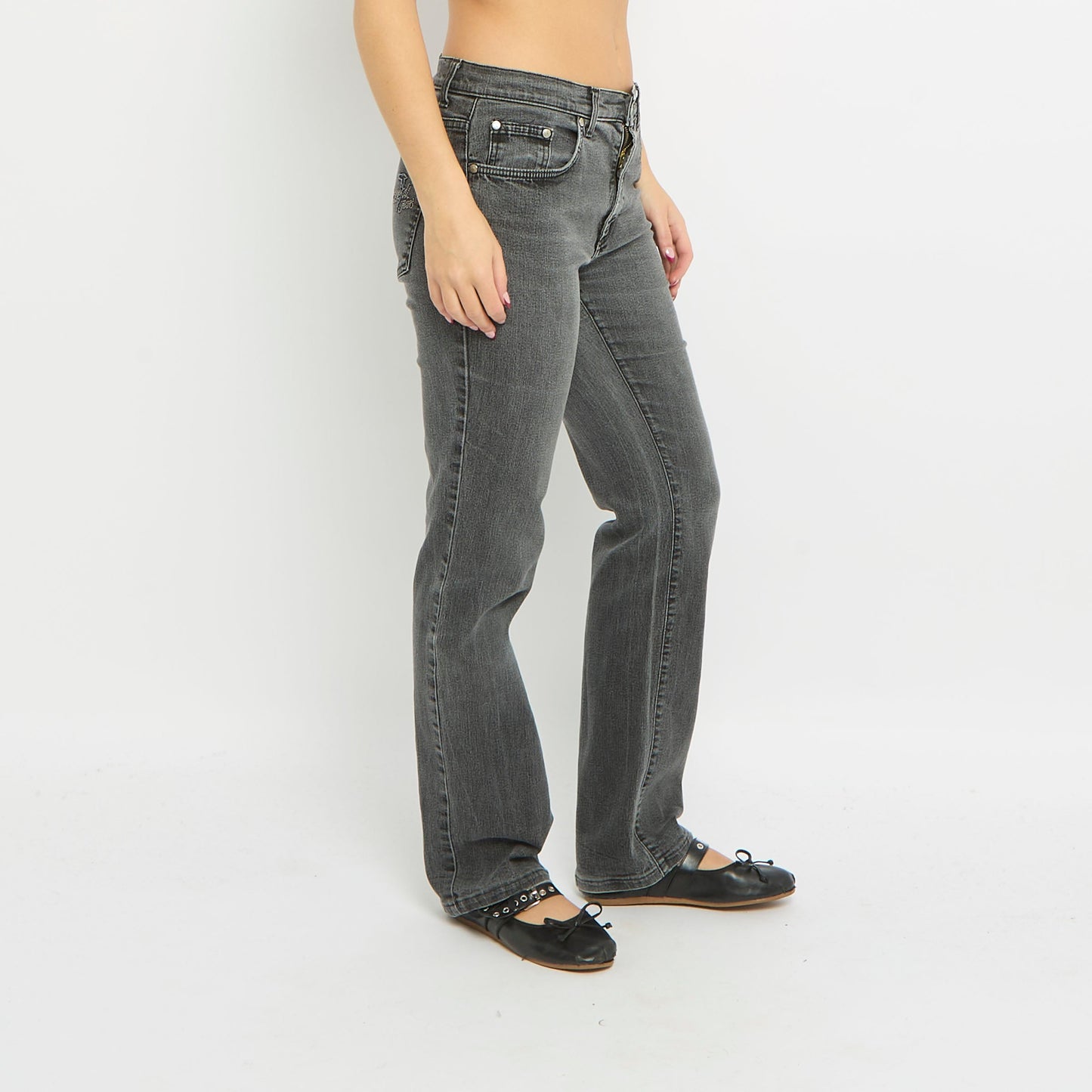 Trussardi Diamante Logo Straight Leg Jeans - UK 10