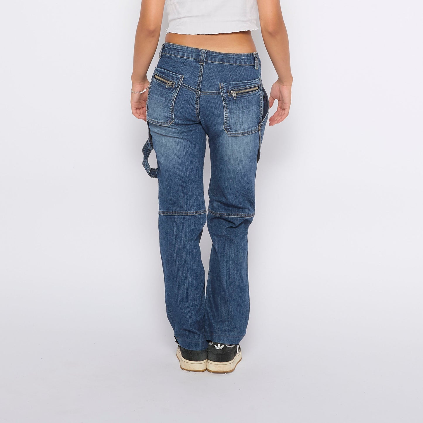 Zip Pocket  Straight Jeans - UK 10