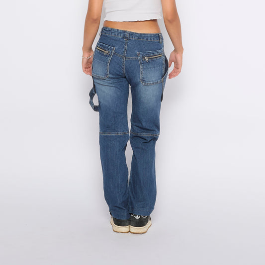 Zip Pocket  Straight Jeans - UK 10