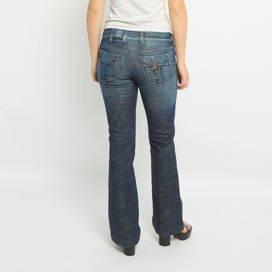 MISS SIXTY Embellished Pocket Straight Leg Jeans - 12