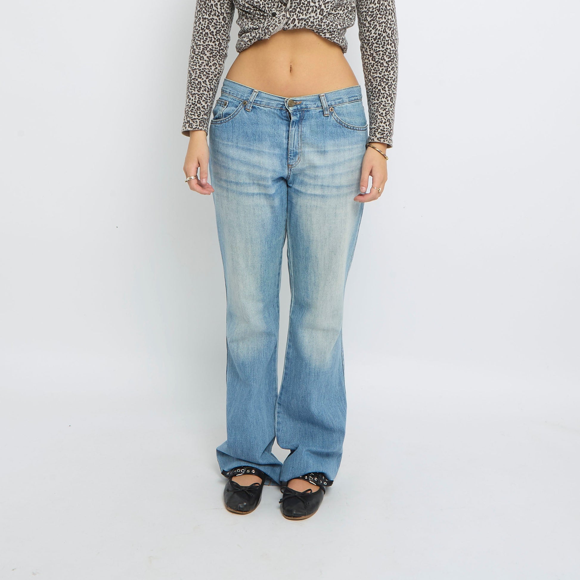 Washed Straight Leg Jeans - UK 12