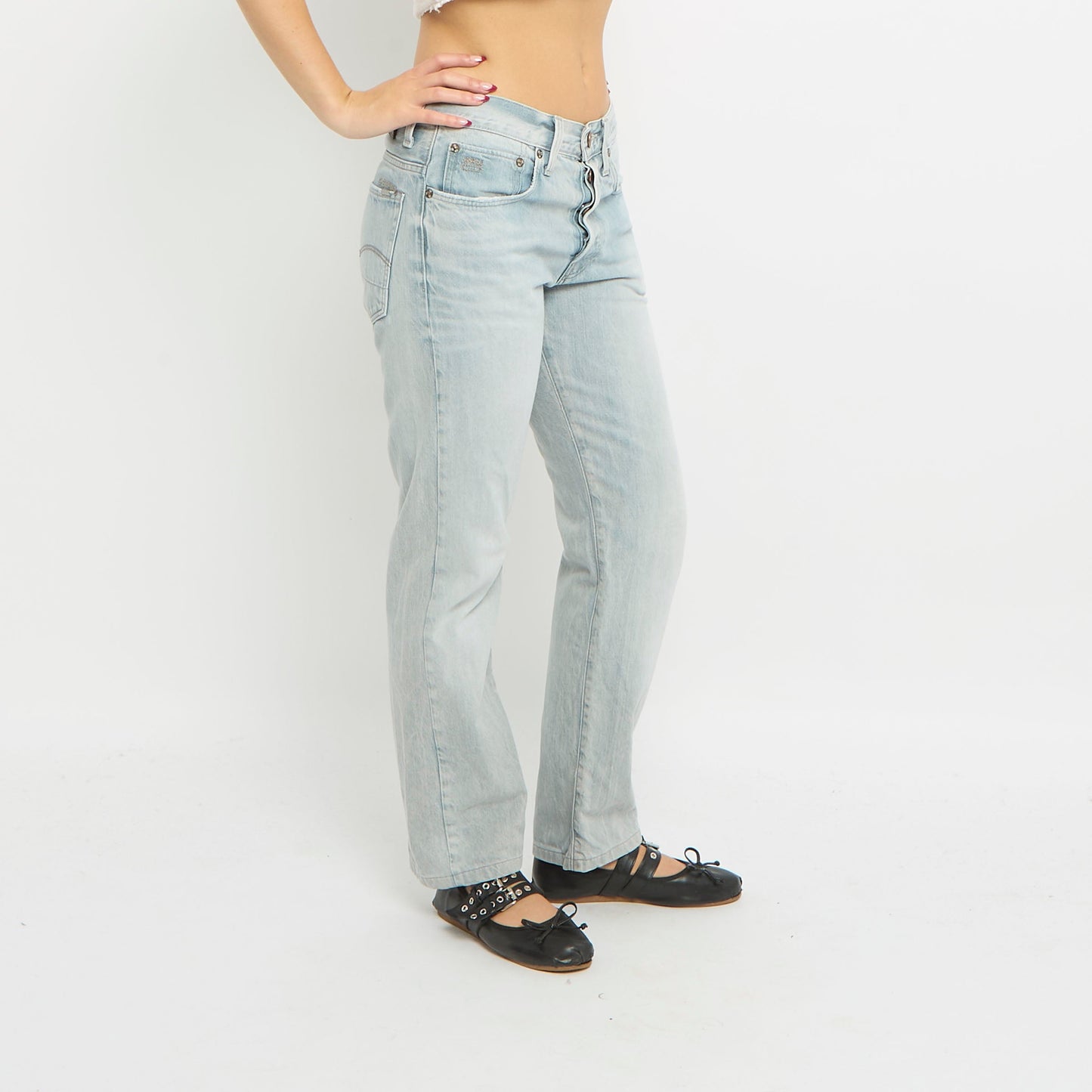 Light Wash Straight Leg Jeans - UK 12