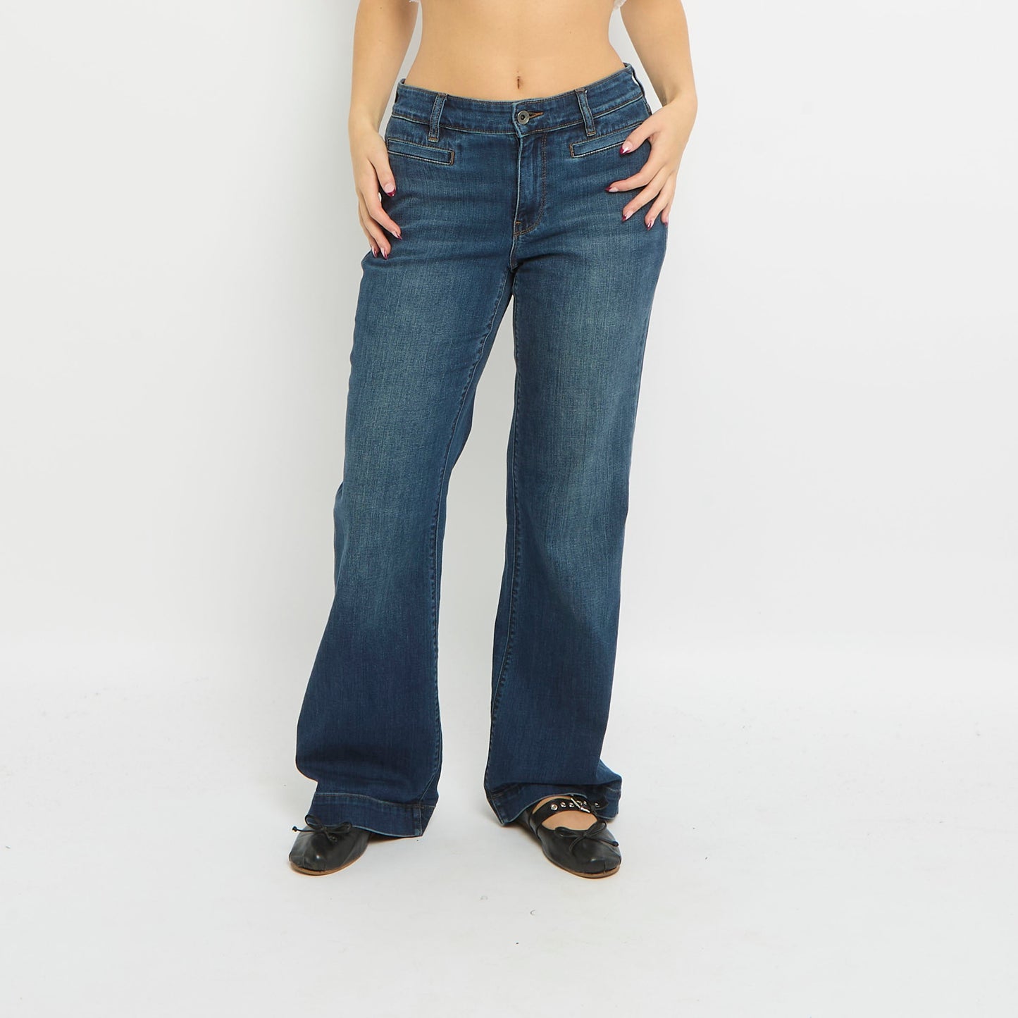 Low Waist Straight Leg Jeans - UK 12