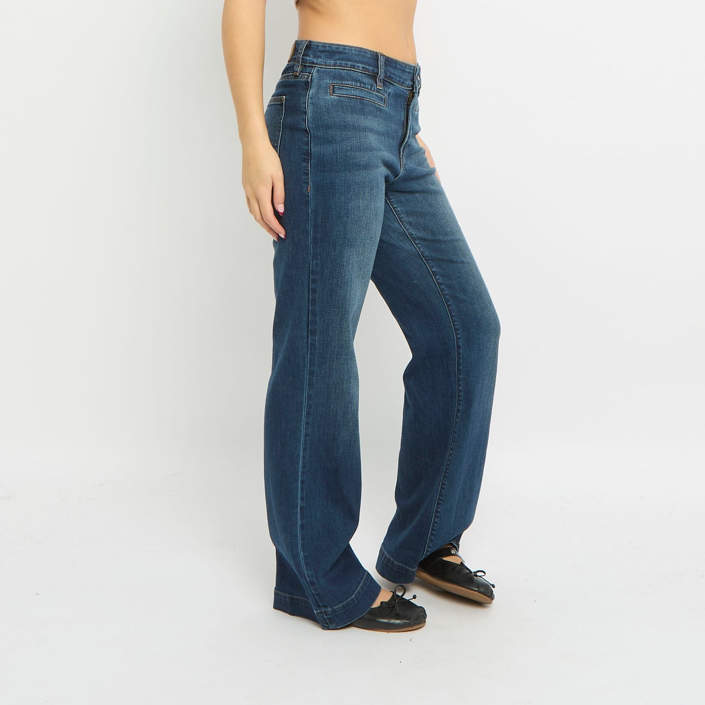 Low Waist Straight Leg Jeans - UK 12