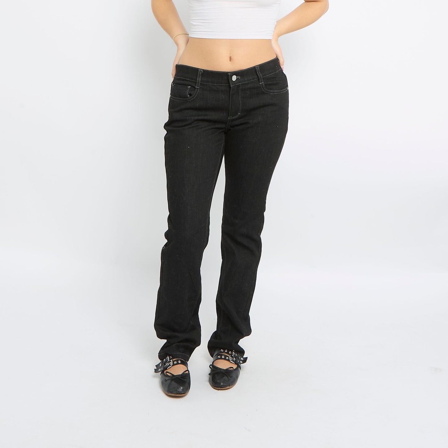 Dark Wash Mid Waist Jeans- 12