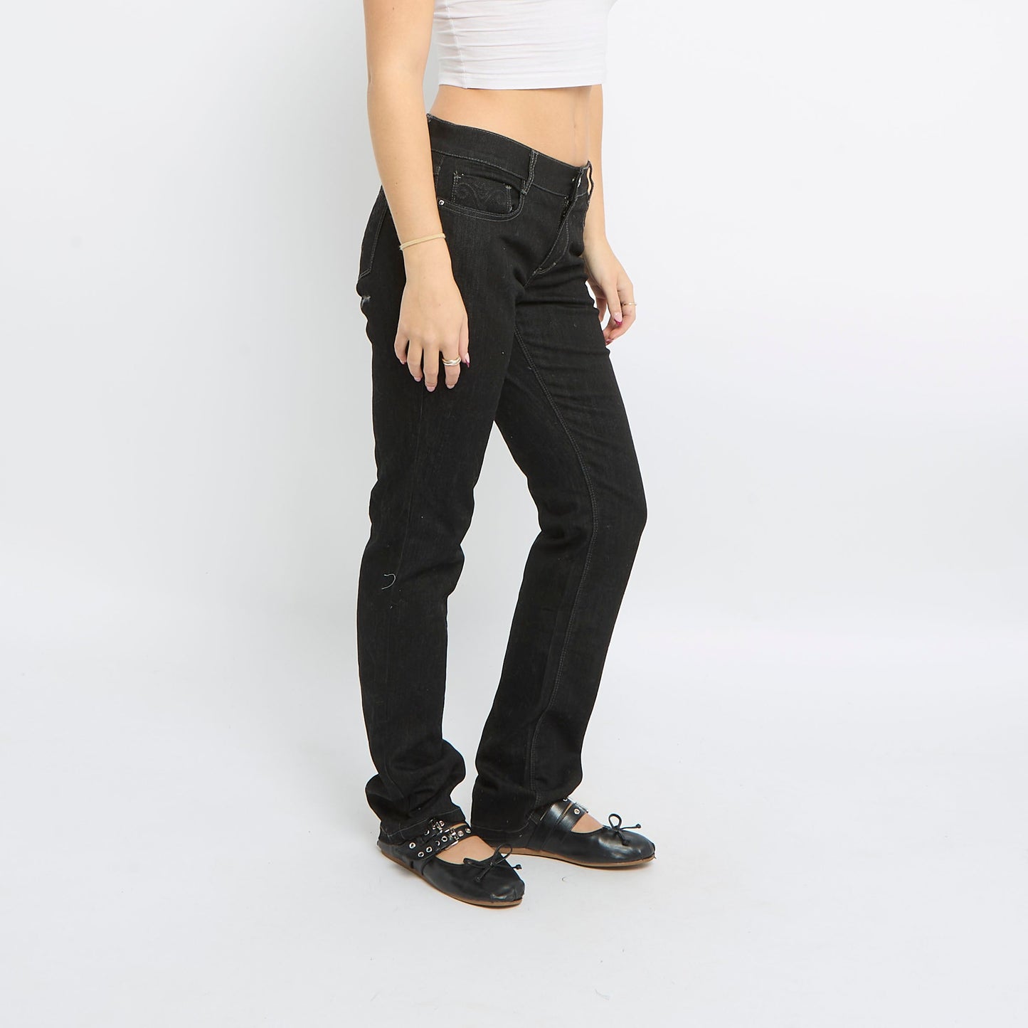 Dark Wash Mid Waist Jeans- 12